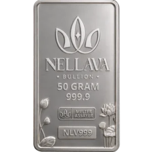 Nellava Bullion Silver Bar 50g Kadar 999.9